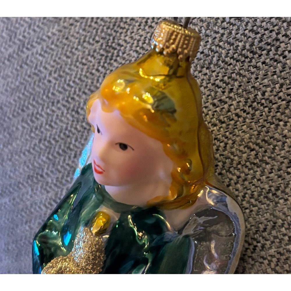 Christborn Hand Blown Glass Christmas Ornament Angel Candle Hand Painted Germany - Picture 8 of 8